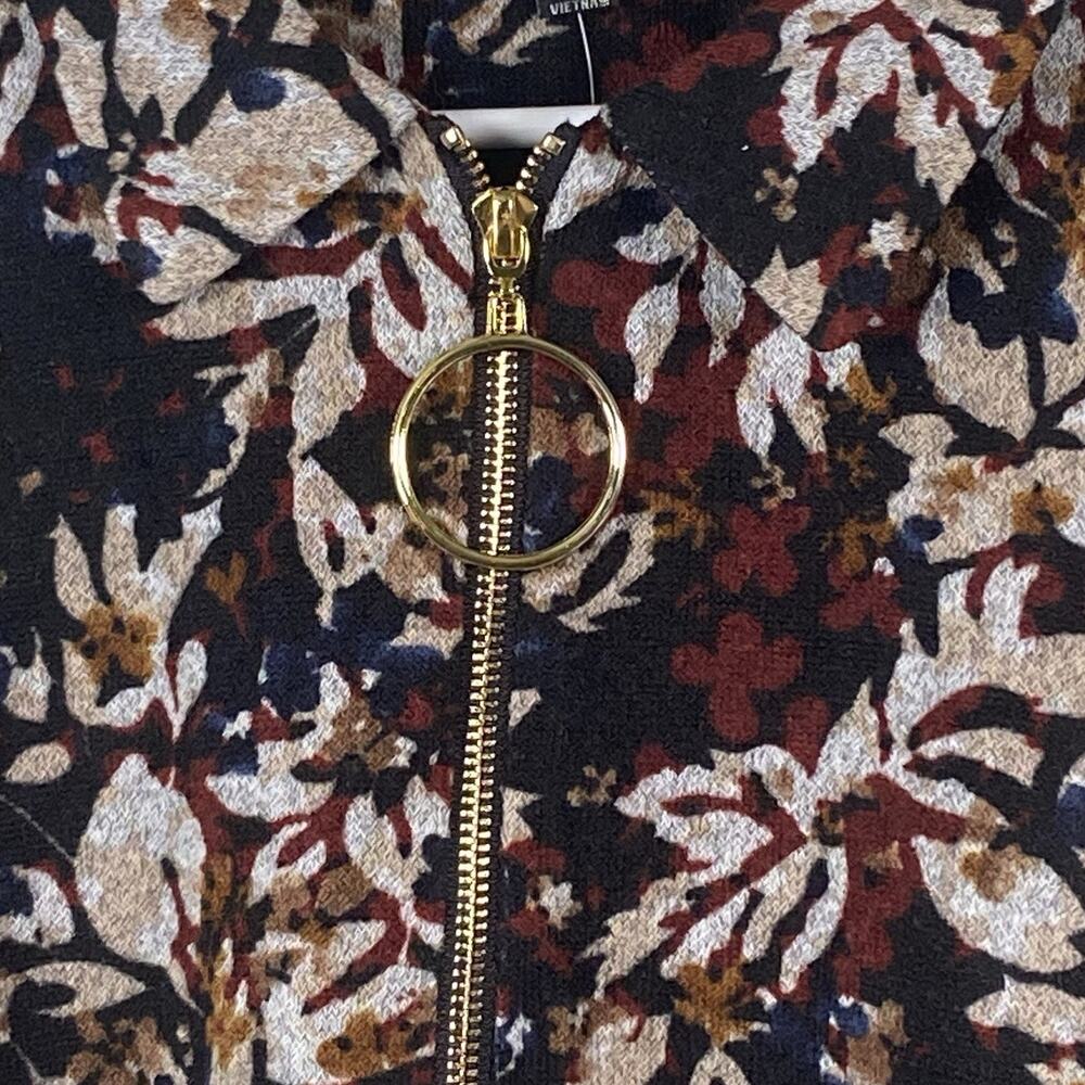R K Originals Sweater Dress Size Large Gold Accents Multicolor Floral Knit NEW - Picture 3 of 7